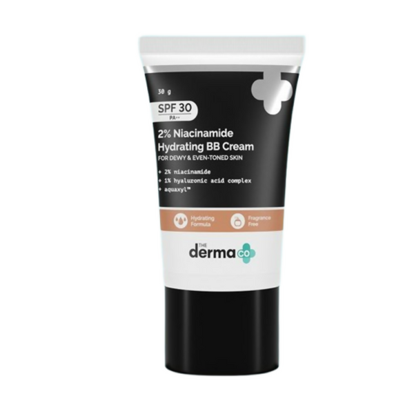 The Derma Co 2% Niacinamide Hydrating BB Cream with 1% Hyaluronic Acid Complex & Aquaxyl - Distacart