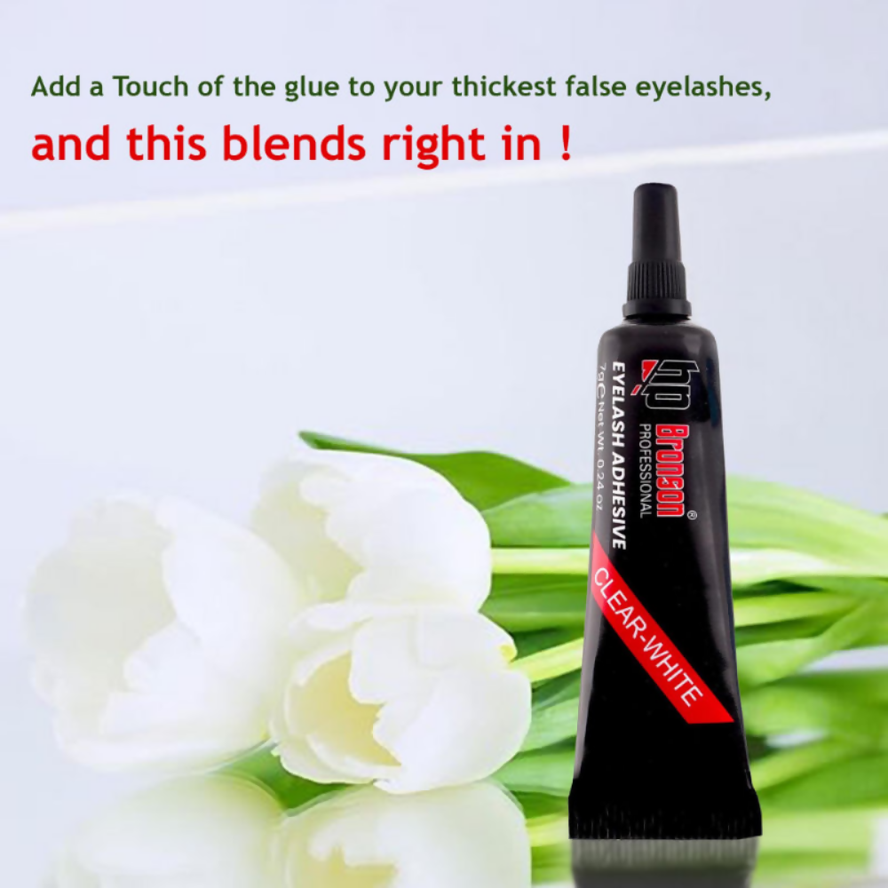 Bronson Professional Eyelash Glue Adhesive Clear White & Waterproof - Dista