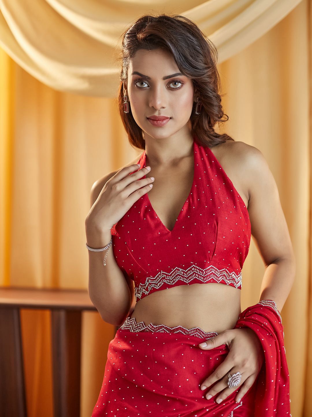 kasee Embellished Beads and Stones Silk Blend Saree - Distacart