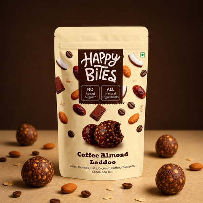 Happy Bites Coffee Almond Laddoo - Dista