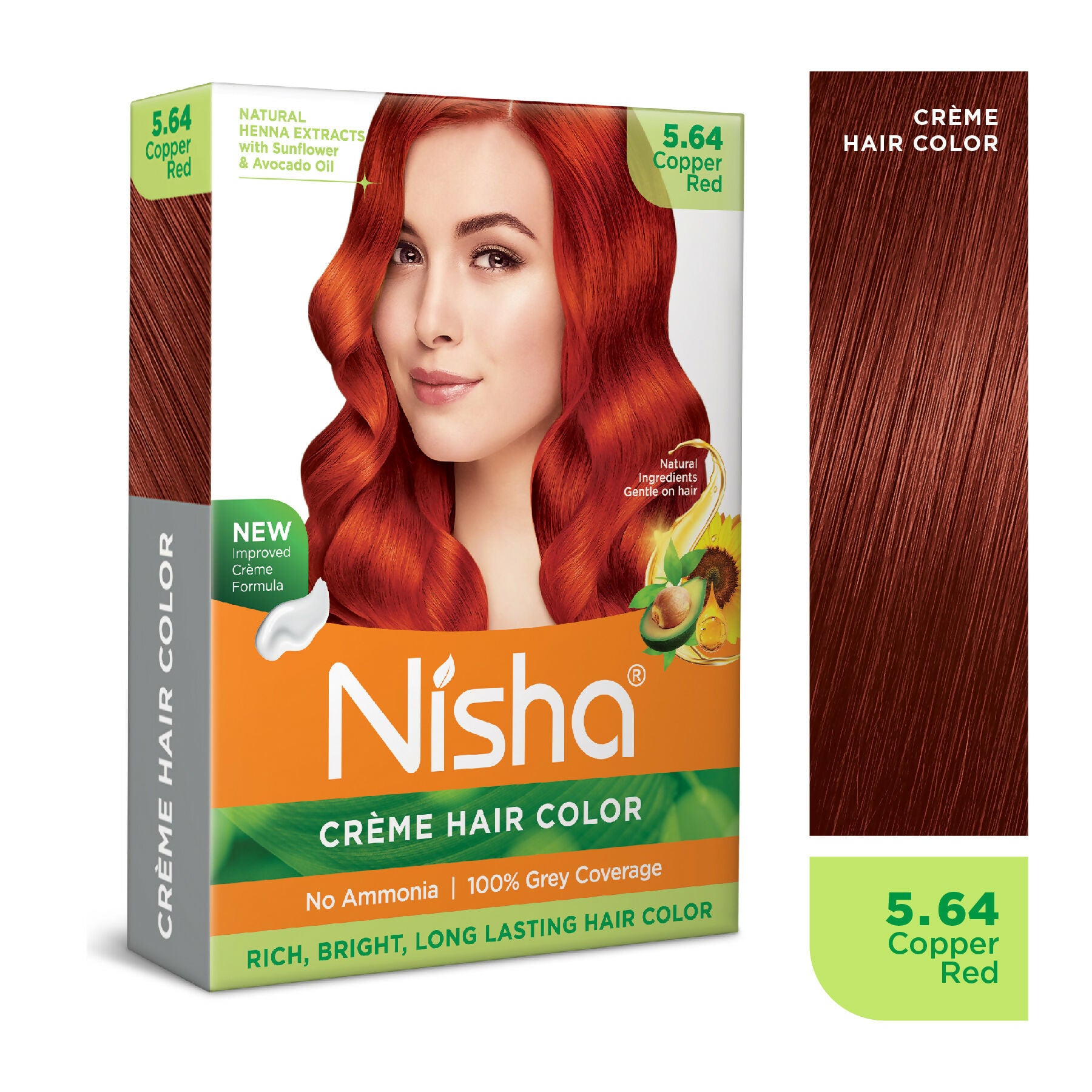 Nisha Creme Hair Color for Women - Copper Red - Distacart