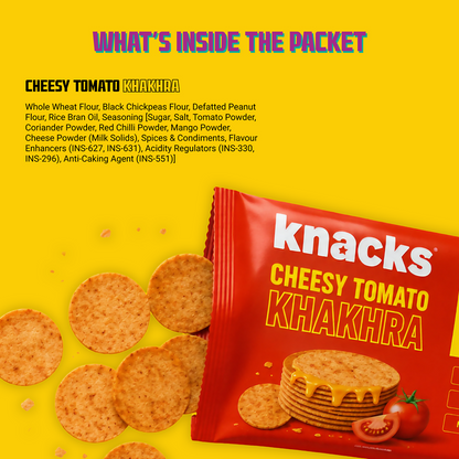 Knacks Coin Khakhra Crisps - Cheesy Tomato Flavour - Dista