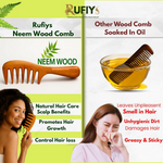 Thumbnail for Rufiys Wooden Curly Hair Wide Neem Wood Comb - Distacart