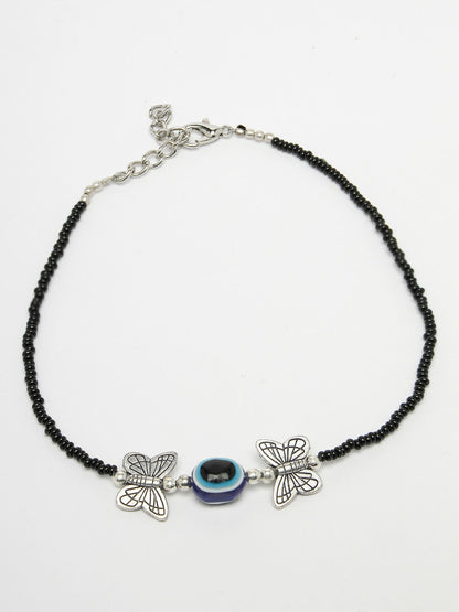 NVR Women's Evil Eye Black Anklets - Distacart