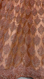 Thumbnail for Jyoti Fashion Women's Peach Bridal Net Fancy Dori & Multi Thread Embroidered with Zircon Diamond Work Wedding Lehenga Choli - Distacart