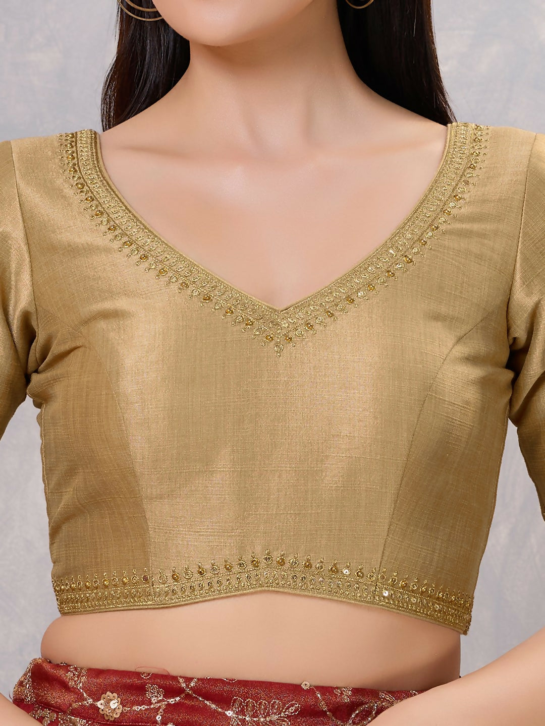 Joban Fashion Women Silk Gold Stitched Blouse - Distacart