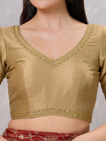 Thumbnail for Joban Fashion Women Silk Gold Stitched Blouse - Distacart