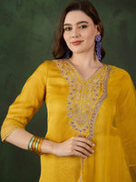 Thumbnail for Sangria Embroidered Kurta & Trouser With Dupatta