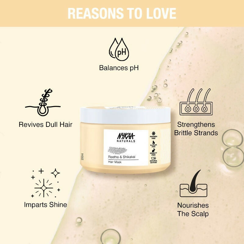 Nykaa Naturals Reetha & Shikakai Hair Mask for Damage Repair & Sulphate-Free - Distacart