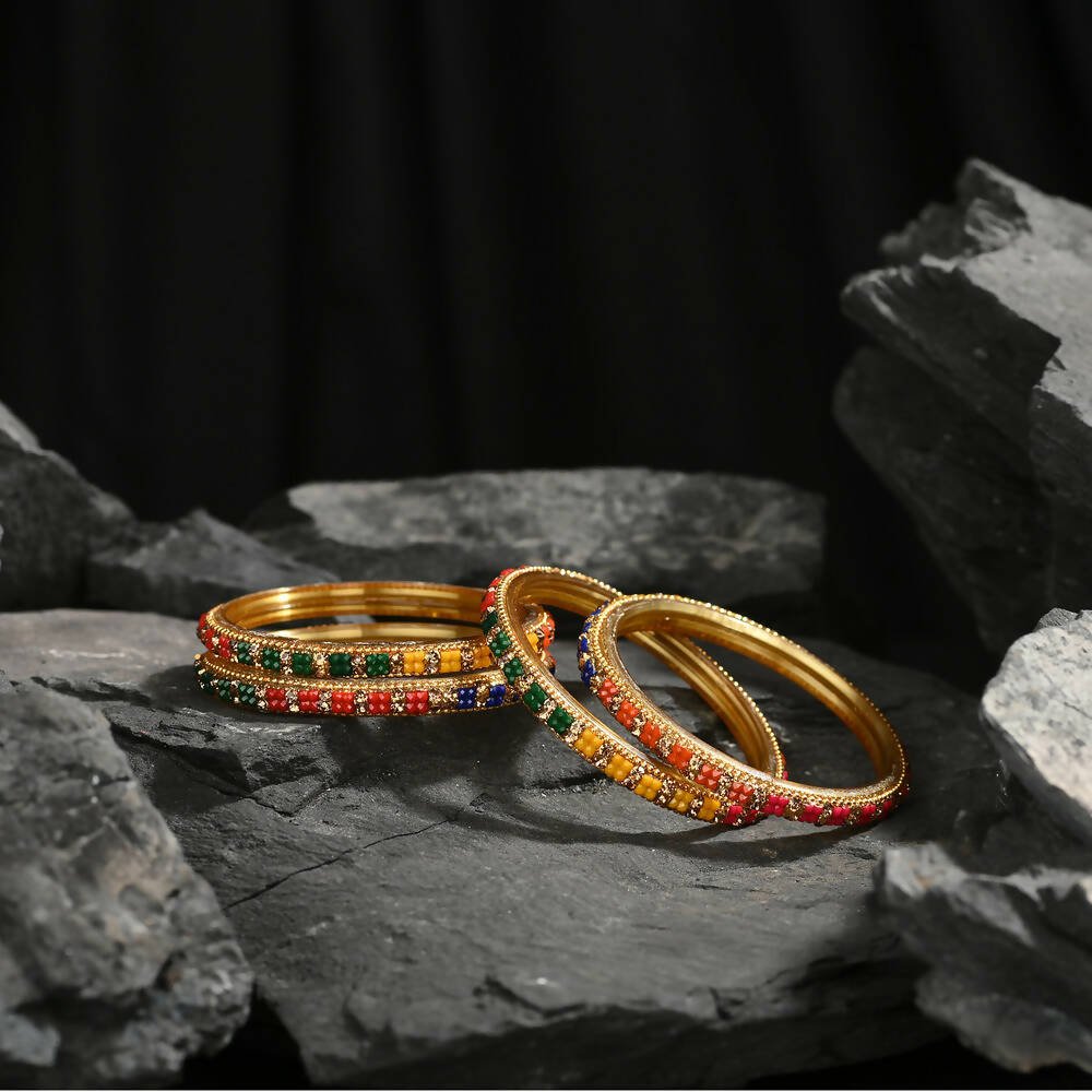 Afast Elegant Bridal & Wedding Party Fashion Bangle/Kada Set, Multi, Glass, Pack Of 8 Model No- A32 - Distacart
