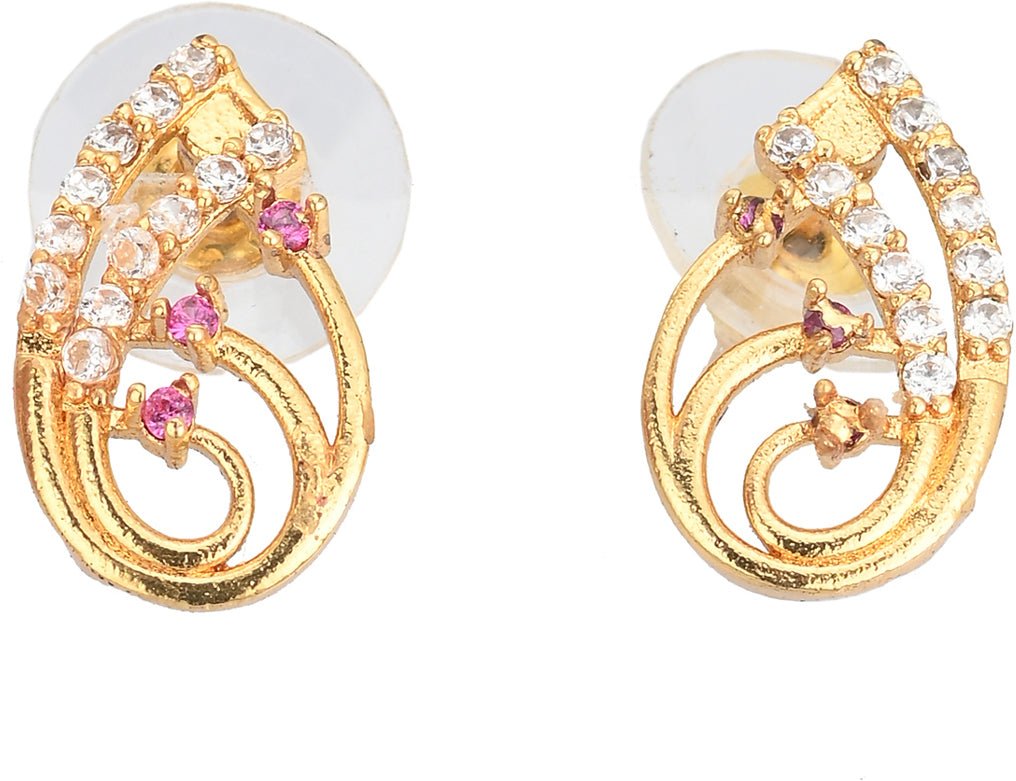 AanyaCentric Elegant Gold Plated Ad American Diamond Earrings for Women Girls of All Ages - Distacart