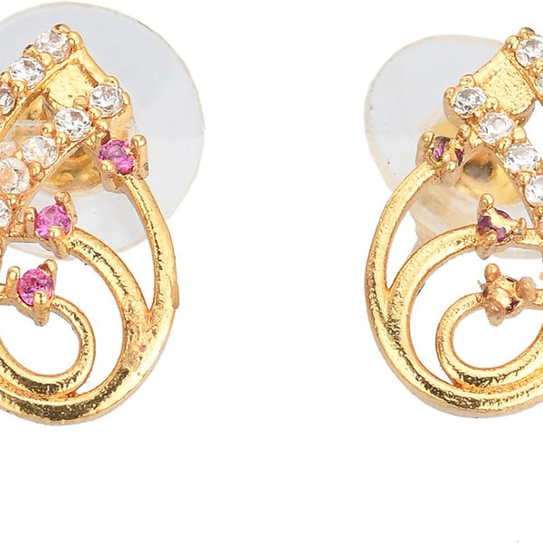 AanyaCentric Elegant Gold Plated Ad American Diamond Earrings for Women Girls of All Ages - Distacart