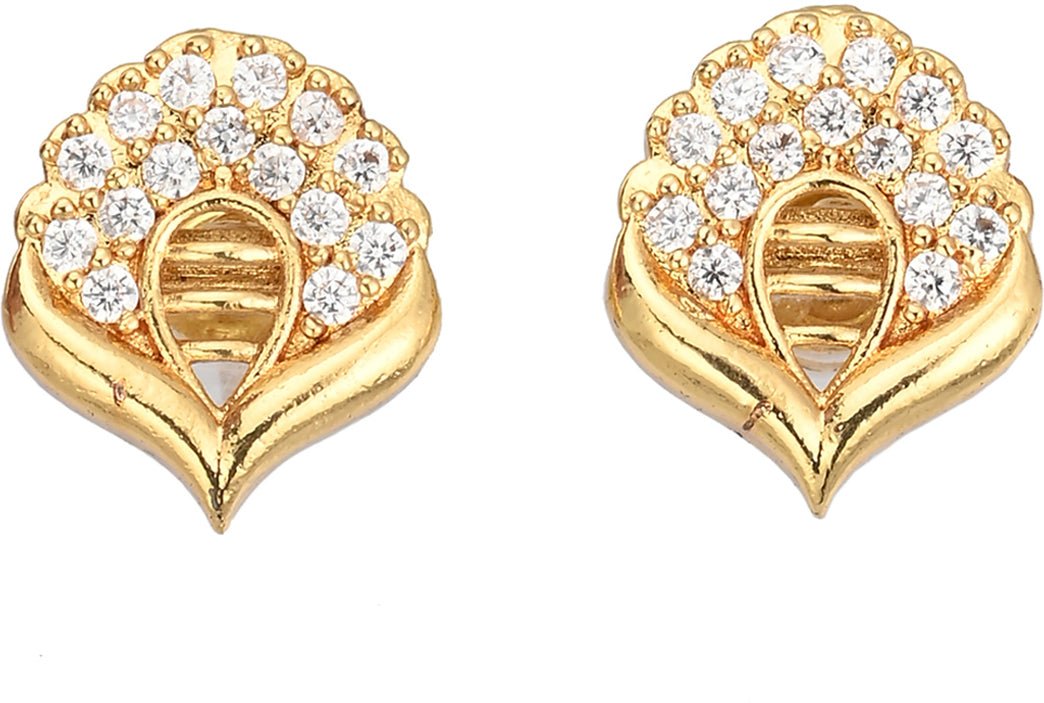 AanyaCentric Stylish Silver Plated Anklet & Gold Plated American Diamond Earring Combo for Girls & Women - Distacart