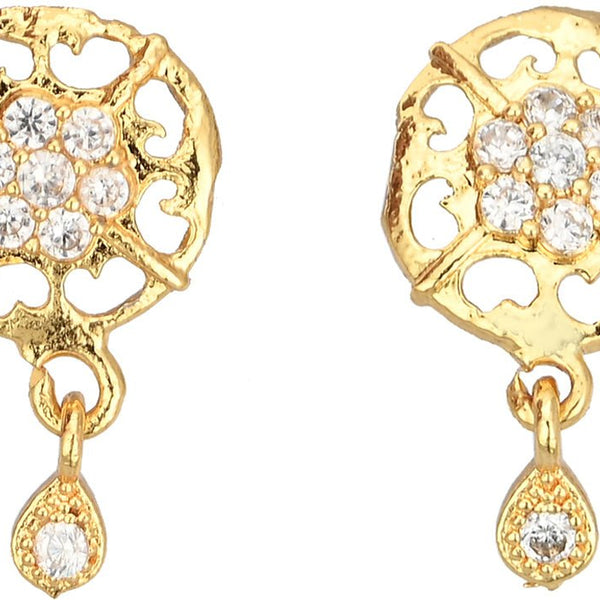 AanyaCentric Elegant Gold Plated Ad American Diamond Earrings for Women Girls of All Ages - Distacart