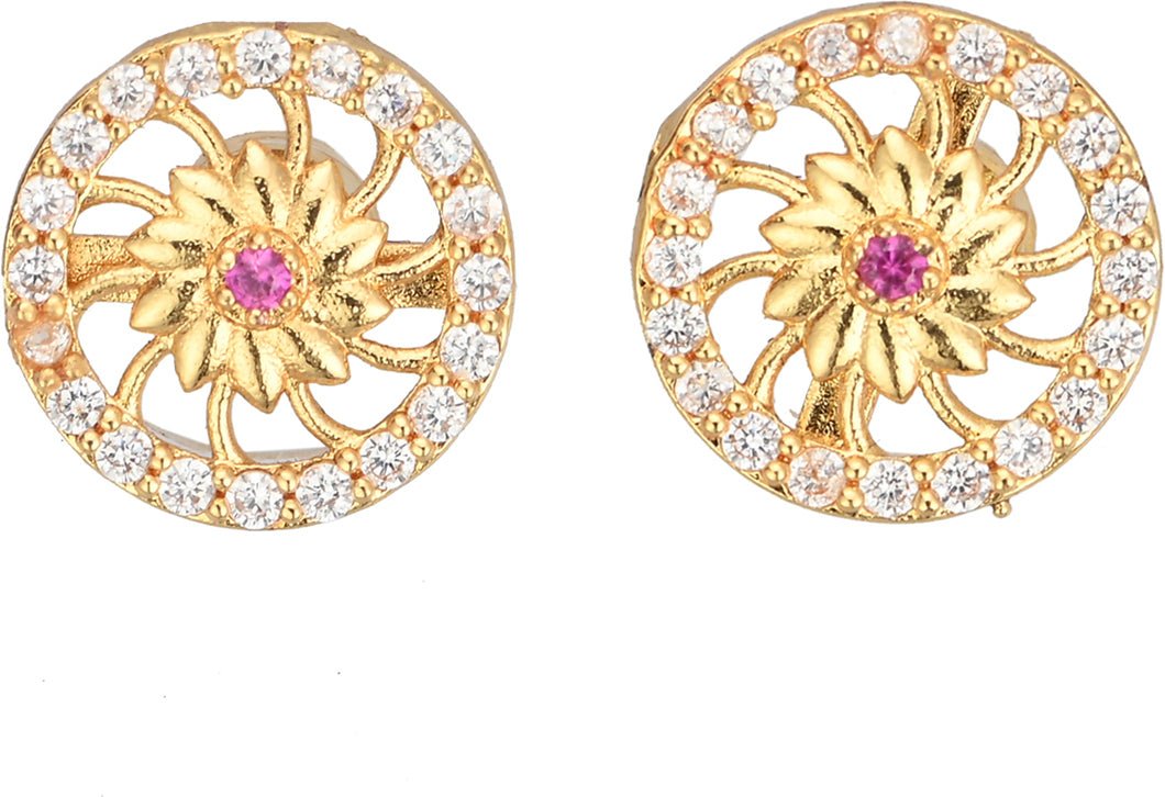 AanyaCentric Elegant Gold Plated Ad American Diamond Earrings for Women Girls of All Ages - Distacart