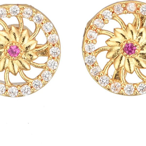 AanyaCentric Elegant Gold Plated Ad American Diamond Earrings for Women Girls of All Ages - Distacart