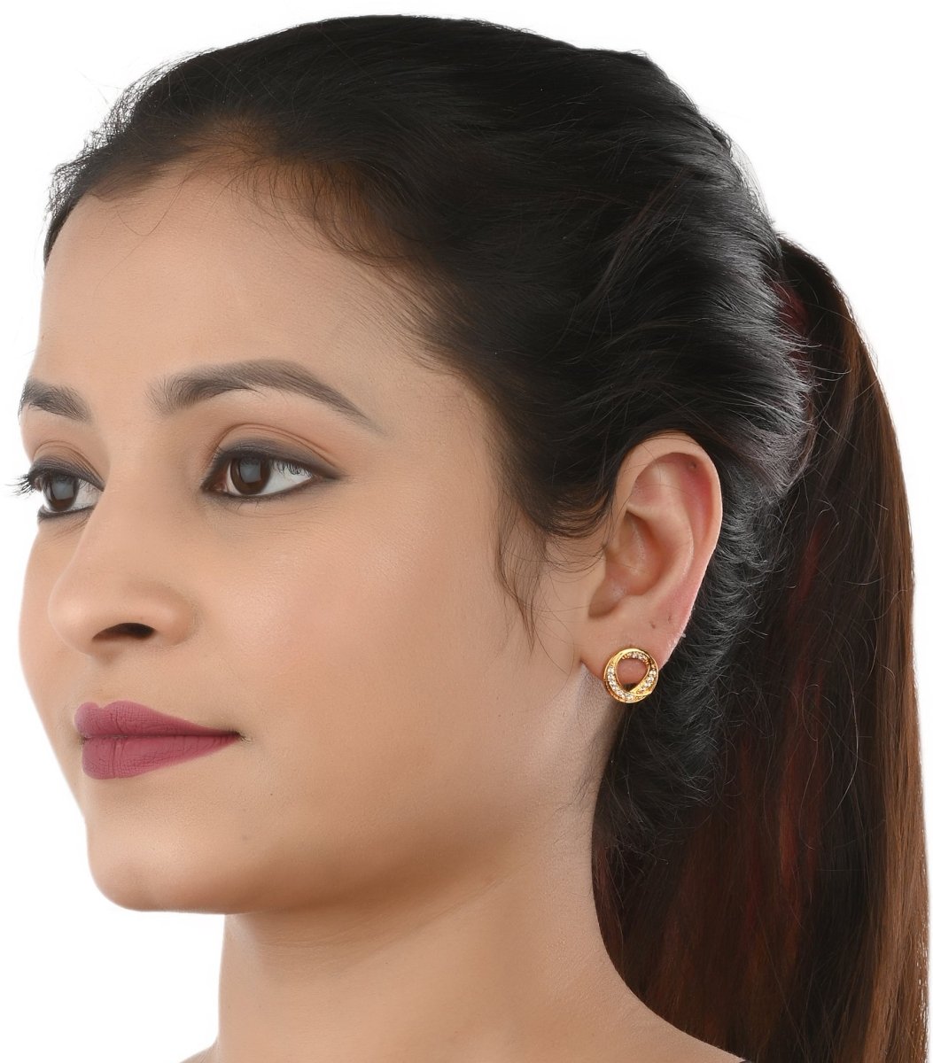 AanyaCentric Elegant Gold Plated Ad American Diamond Earrings for Women Girls of All Ages - Distacart