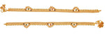 Thumbnail for AanyaCentric Gold Plated White Metal Payal Indian Traditional Ethnic Fashion Imitation Jewellery Foot Chain - Distacart