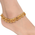 Thumbnail for AanyaCentric Gold Plated White Metal Payal Indian Traditional Ethnic Fashion Imitation Jewellery Foot Chain - Distacart