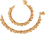 Thumbnail for AanyaCentric Gold Plated White Metal Payal Indian Traditional Ethnic Fashion Imitation Jewellery Foot Chain - Distacart