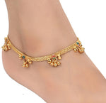 Thumbnail for AanyaCentric Gold Plated White Metal Payal Indian Traditional Ethnic Fashion Imitation Jewellery Foot Chain - Distacart