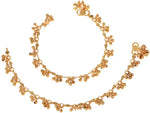 Thumbnail for AanyaCentric Gold Plated White Metal Payal Indian Traditional Ethnic Fashion Imitation Jewellery Foot Chain - Distacart