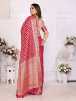 Thumbnail for Aastha Fashion Magenta Organza Silk Weaving Saree - Distacart