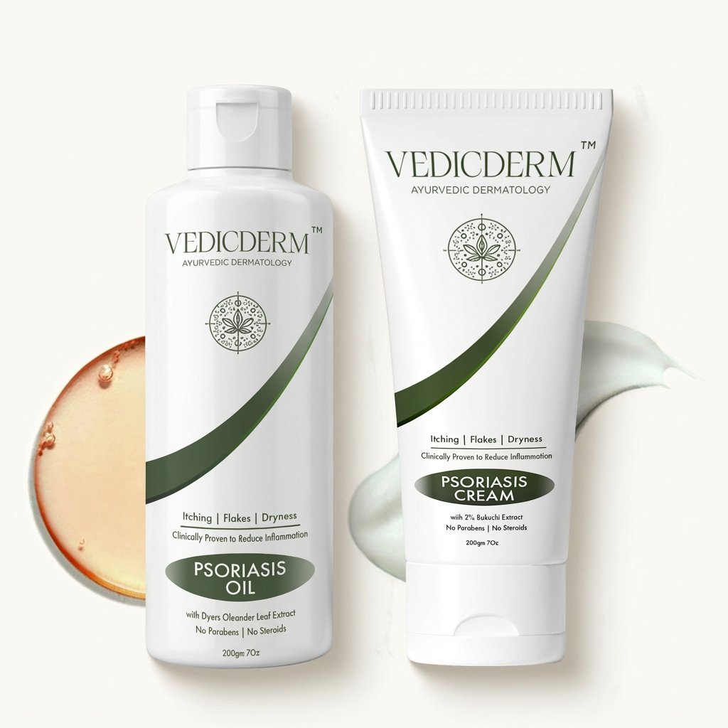 VedicDerm Sensitive Skin Bundle for Psoriasis, Eczema, Atopic Dermatitis - Distacart