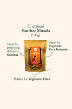 Thumbnail for Narchuvai Foods Chettinad Combo (Chettinad Sambar Masala + Karaikudi Curry Masala + Dindigul  Biryani Masala) - Distacart