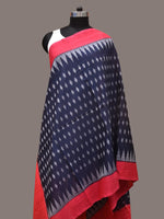 Thumbnail for Navy and Red Pochamaplly Ikat Cotton Handloom Dupatta with Temple Border Design - Global Threads - Distacart