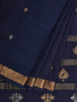 Thumbnail for Navy Uppada Cotton Handloom Saree with Assorted Buta Pallu Design - Global Threads - Distacart