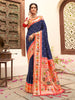 Anaita Navy Silk Saree With Blouse Piece - Distacart