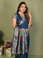 Thumbnail for Anaita Navy Paithani Gala Silk Saree With Blouse - Distacart