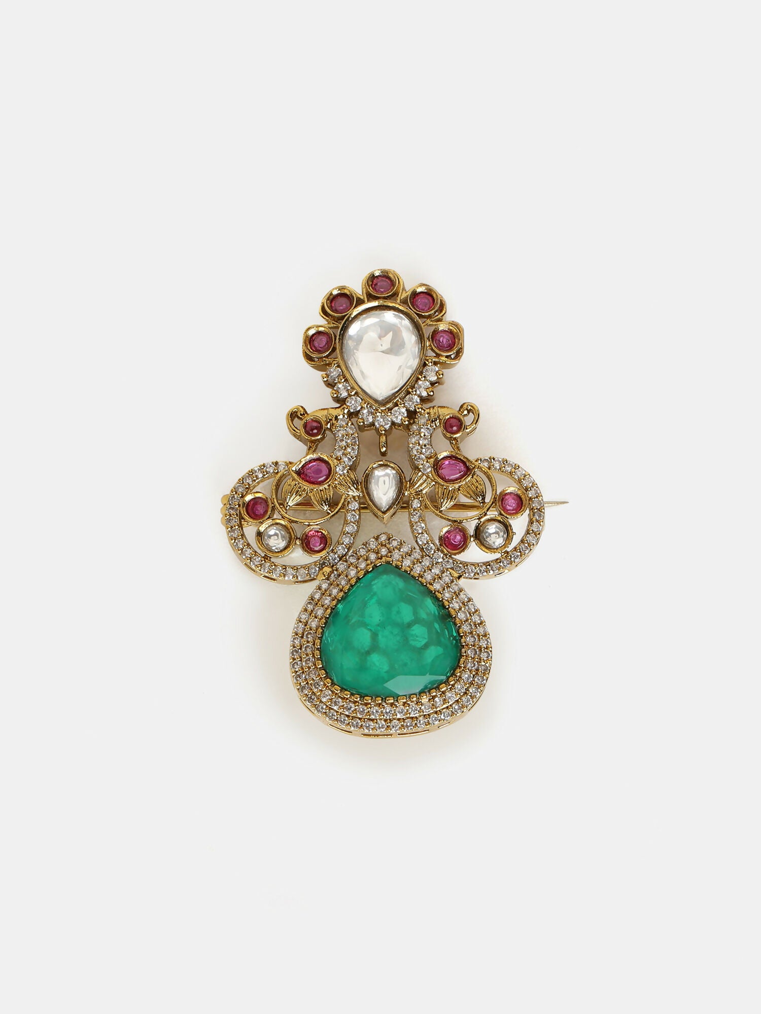 Ruby Raang Green Mosaic Brooch - Distacart