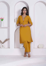 Thumbnail for Miravan Womens Yellow Kurta And Palazzo Set - Dista