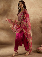 Thumbnail for Indo Era Women Floral Embroidered Regular Kurta with Trousers & With Dupatta