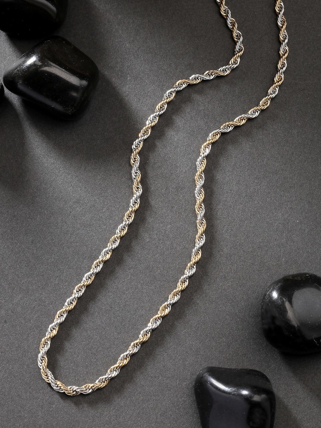 NVR Men's Rhodium-Plated Stainless Steel Chain - Distacart