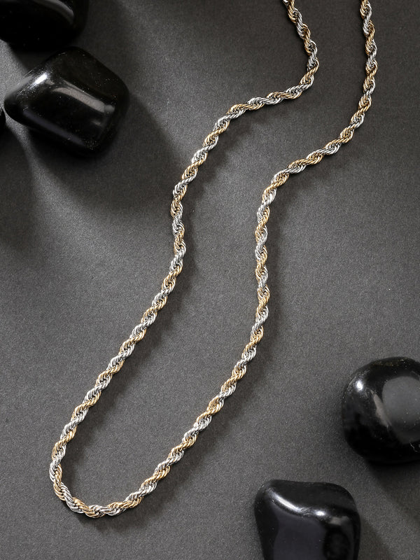 NVR Men's Rhodium-Plated Stainless Steel Chain - Distacart