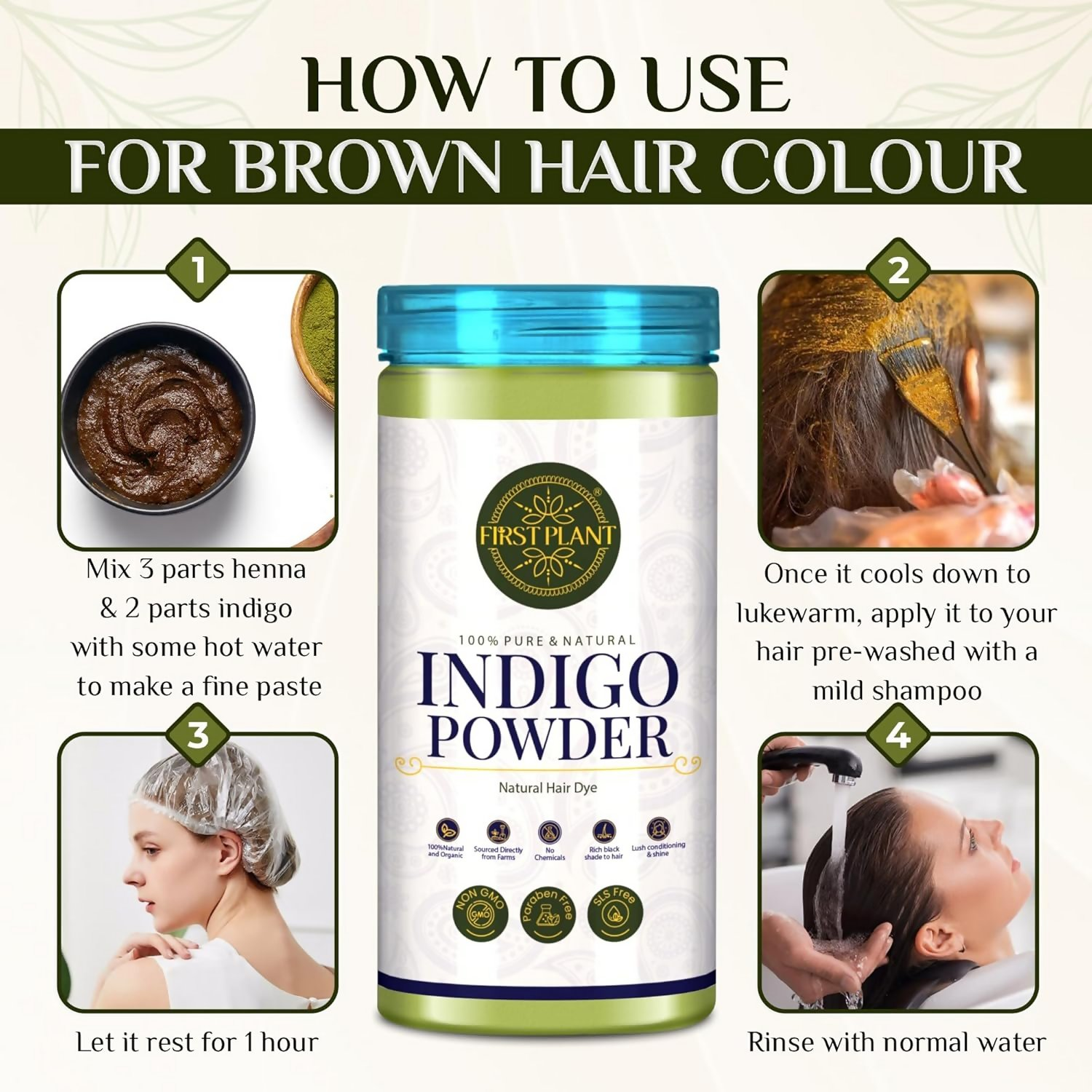 First Plant Organic Indigo Powder For Black Hair - Distacart