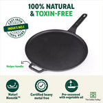 Thumbnail for The Indus Valley CASTrong Cast Iron Tawa With Long Handle,Pre-seasoned, Nonstick, 100% Pure, Toxin-free, Induction, 28.5cm, 2.4kg