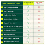 Thumbnail for The Indus Valley CASTrong Cast Iron Tawa With Long Handle,Pre-seasoned, Nonstick, 100% Pure, Toxin-free, Induction, 28.5cm, 2.4kg