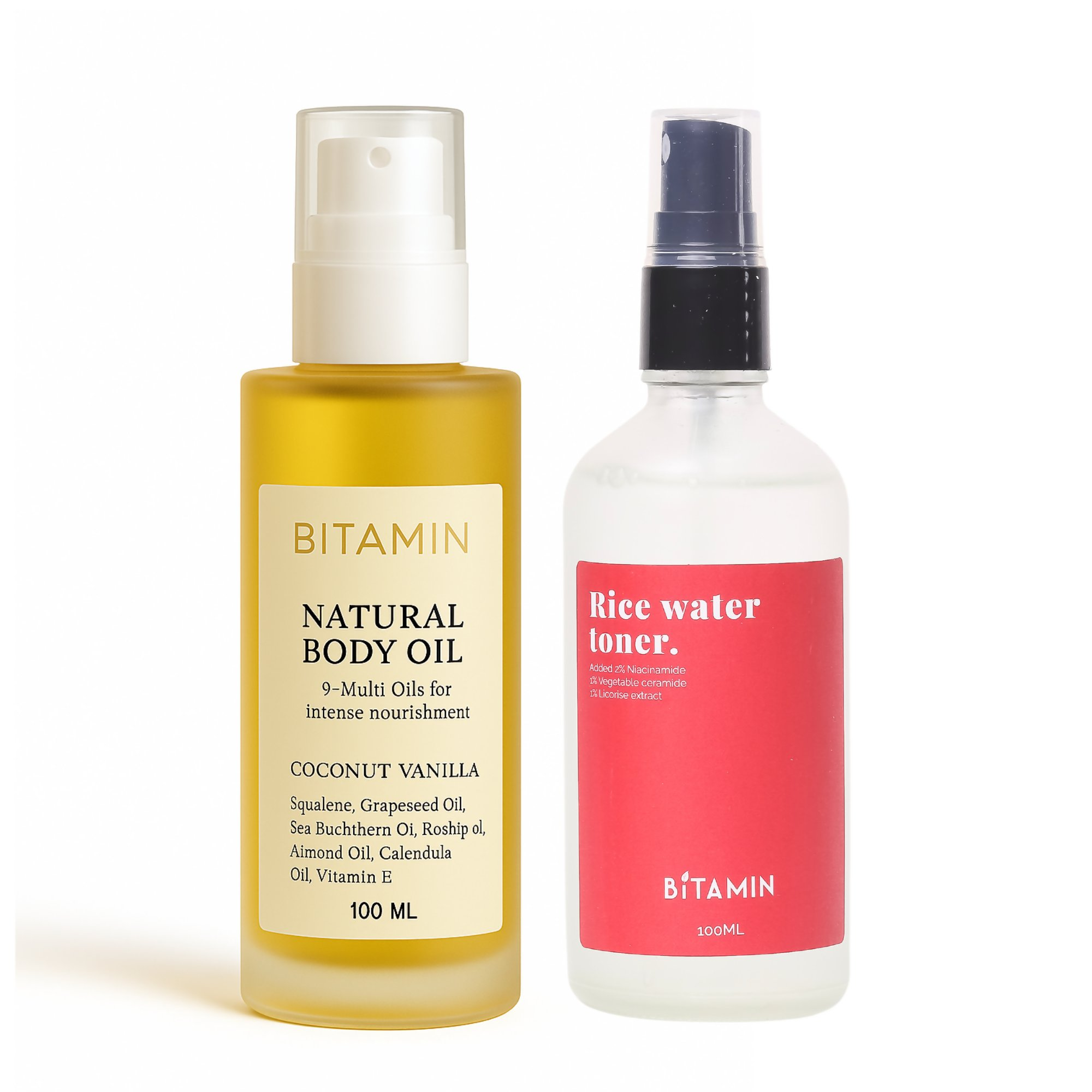 Bitamin Body Oil & Rice Water Toner Bundle - Distacart
