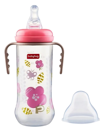 Babyhug Polypropylene Anti-Colic Sterilizable Feeding Bottle With Handle Pink - Distacart