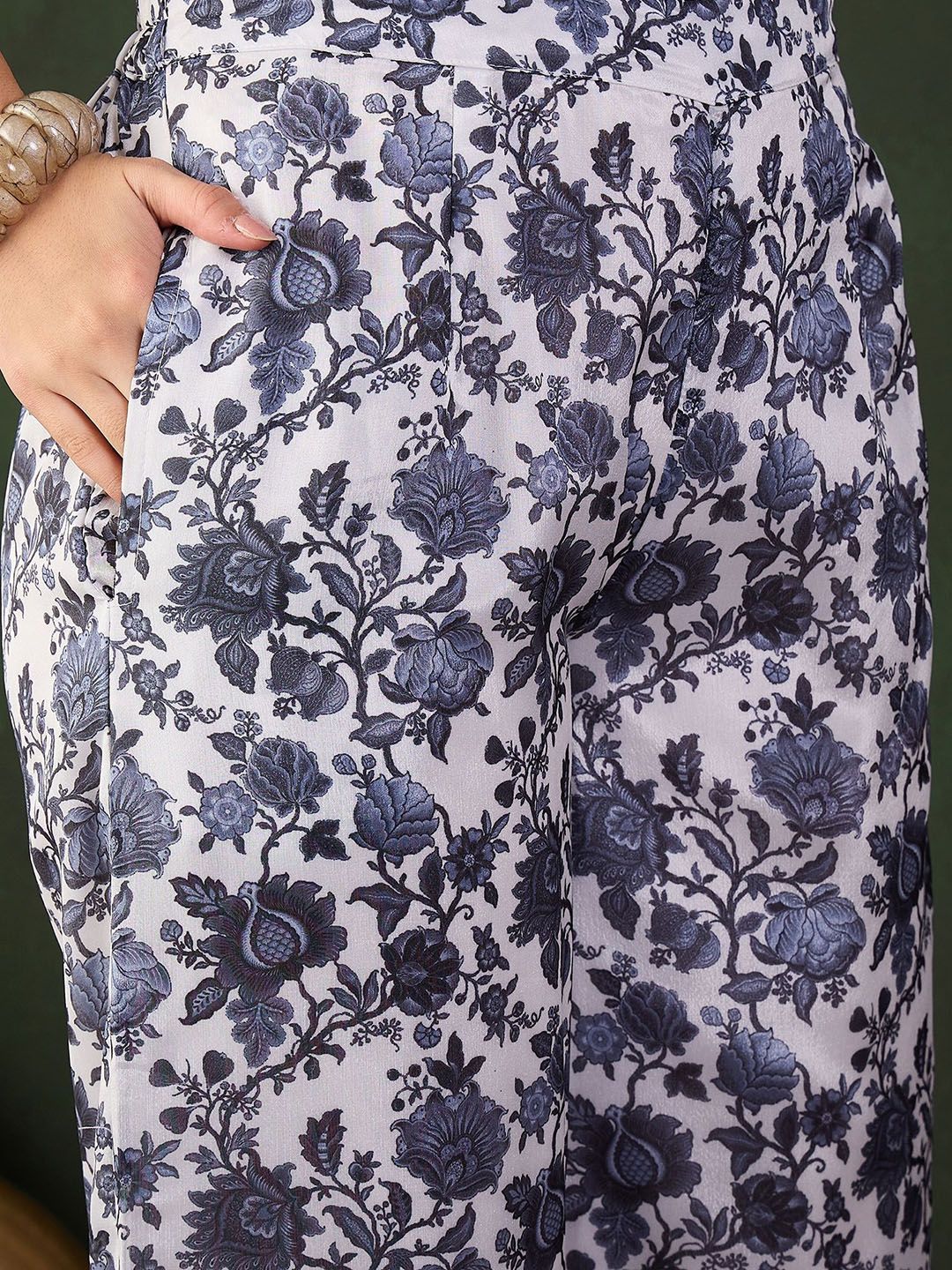 Sangria Printed Kurta With Palazzo