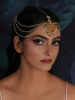 Thumbnail for Layered Pearl Matha Patti (Gold) - Ruby Raang - Distacart