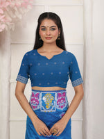 Thumbnail for Astita Silk Blend Blue Saree