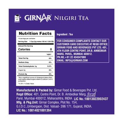 Girnar Single Origin Black Tea Bags - Nilgiri - Distacart