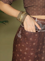 Thumbnail for Astita Cotton Brown Saree