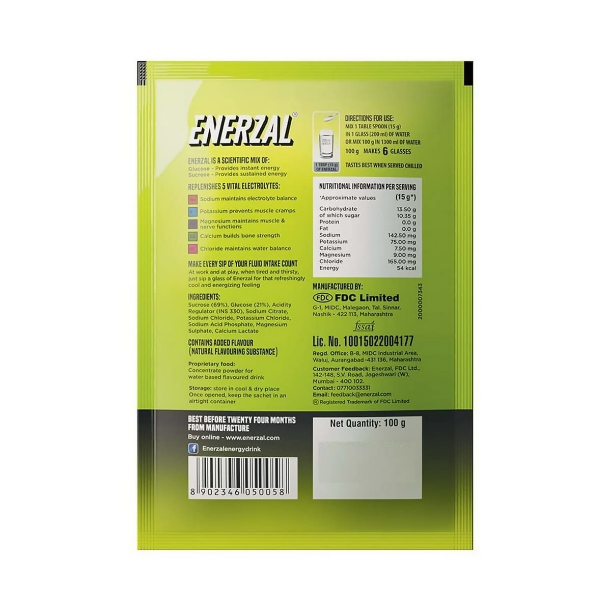 Enerzal Lime - Sachets Powder - Distacart