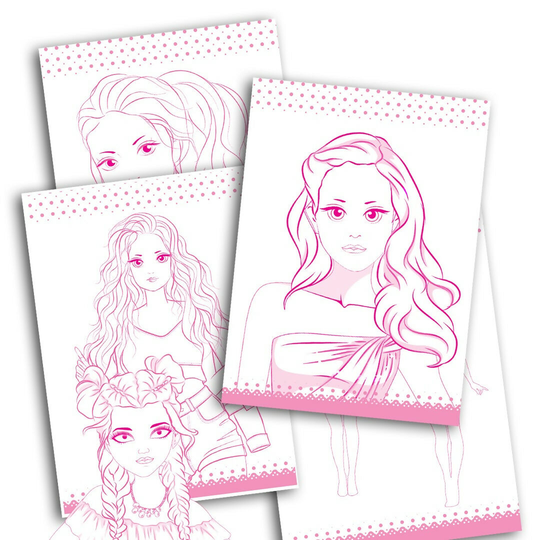 Dreamland Publications Style Studio Fashion Sketch Activity Book 1 for Girls Age 4-8 years